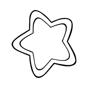 Christmas star doodle. Vector illustration on a white background