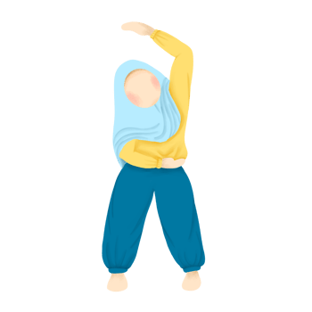 Doing yoga cartoon illustration on png transparant background