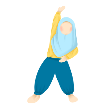 Doing yoga cartoon illustration on png transparant background