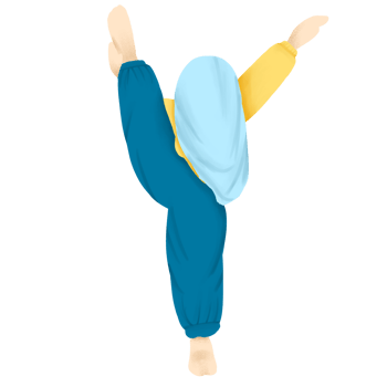 Doing yoga cartoon illustration on png transparant background