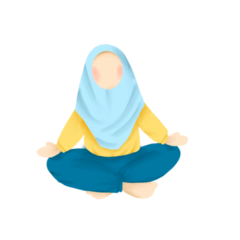 Doing yoga cartoon illustration on png transparant background