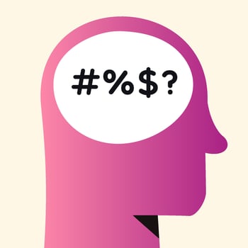 Human head with chaos concept illustration vector