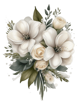 AI generated Free Elegant Flower Bouquet Watercolor Clipart Designs Transparent PNG Background, Generative Ai