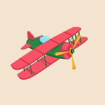 cute cartoon turboprop plane, vector isolated on white background, very suitable for children's educational books, and coloring books,