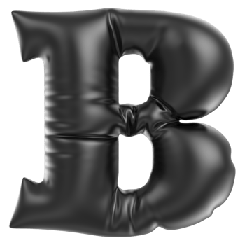 Balloon Font B Black 3D Rendering png