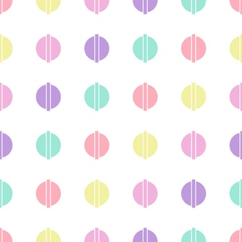 Seamless pattern with circles in pastel colors. Vector illustration, colorful pastel design background