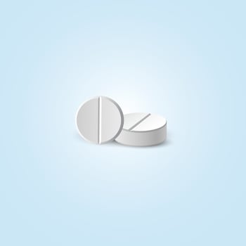 Realistic white medicine pills and tablets isolated on white background. Healthcare template. Vector illustration