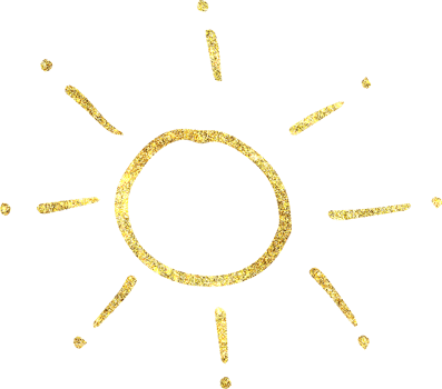 golden hand drawn glitter sky object png