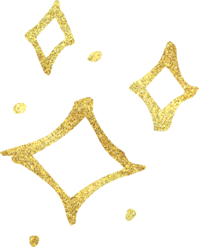 golden hand drawn glitter sky object png