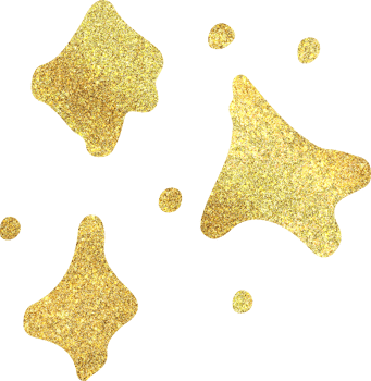 golden hand drawn glitter sky object png