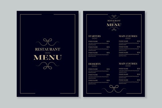 Luxury menu design simple style and modern layout vector