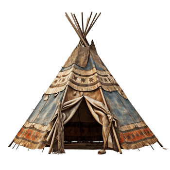 AI generated Native american tent clip art png