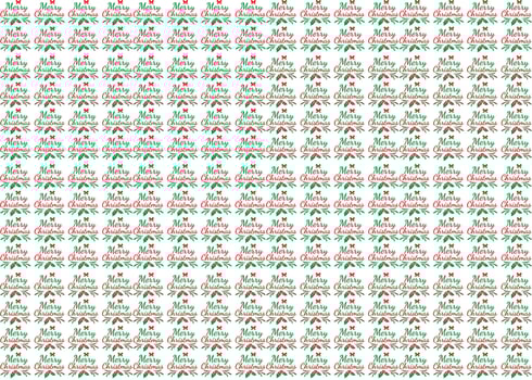 Christmas Wrapping Paper in Vector design. Text and leaf in vector design art.