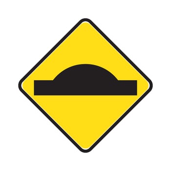 speed bump traffic sign icon vector