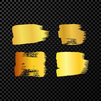 Gold grunge brush stroke vector