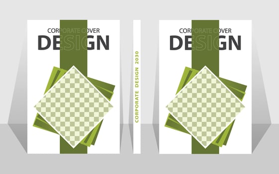 Book cover design template with white background. vector