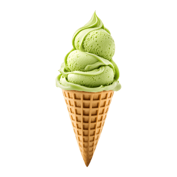 AI generated Green Ice Cream Cone Isolated on Transparent Background png