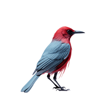AI generated red cardinal bird on transparent background PNG image