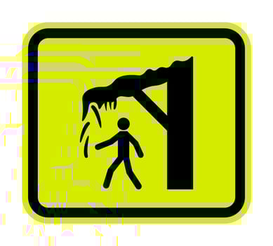 Ice Warning Sign Watch Out For Falling Ice And Snow Symbol vector