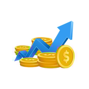 dollar strengthening. growth of the American national currency vector