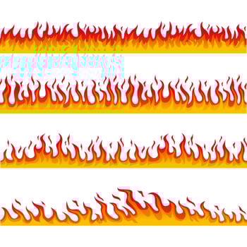 fire flame seamless border collection vector