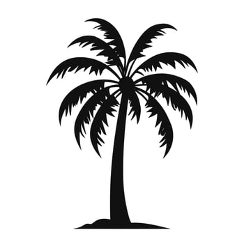 A Tropical Palm tree vector silhouette isolated on a white background free