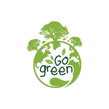 Go green save our planet in an isolated white background vector