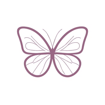 a butterfly icon in purple on a white background vector