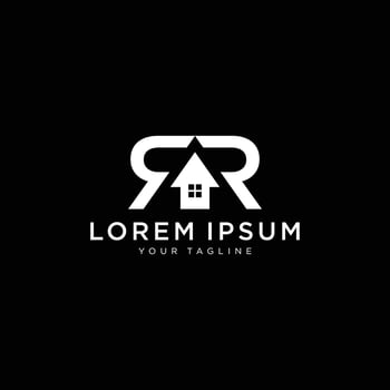 letter RR with Real Estate element. home initial R R concept. Construction logo template Home and Real Estate icon. vector