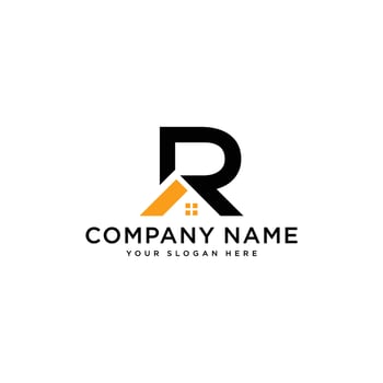 Real Estate R Letter Logo Template Illustration Design. vector