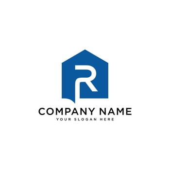 Real Estate R Letter Logo Template Illustration Design. vector