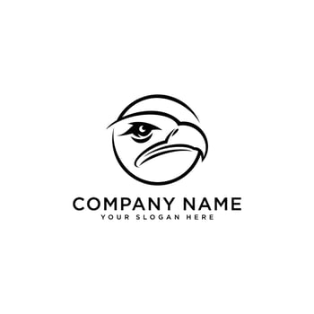 Eagle head and circle symbol. Illustration vector
