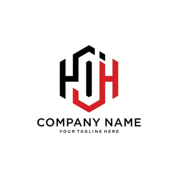 Logo HJ Hexagon, simple modern icon Initial HJ with shape Hexagonal. vector