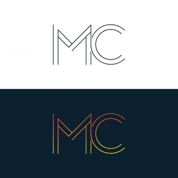Initial letter MC or CM minimalist art logo,Vector Illustration vector