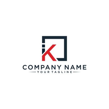 Initial letter ik or ki logo design template, simple monogram symbol vector