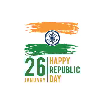 Happy Republic Day background. 26 January logo symbol. vector illustration