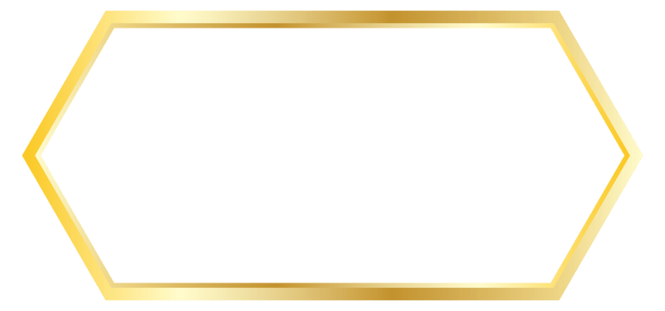 gold hexagon frame transparent background png