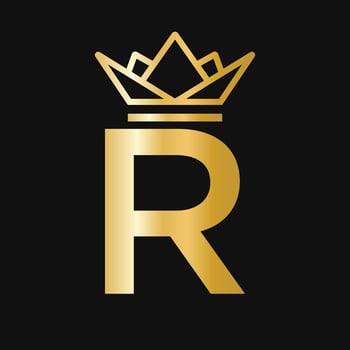 Letter R Crown Logo. Crown Logo for Beauty, Fashion, Star, Elegant, Luxury Sign vector