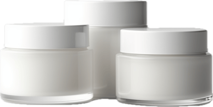 AI generated unbranded cosmetic cream jars and tubes png