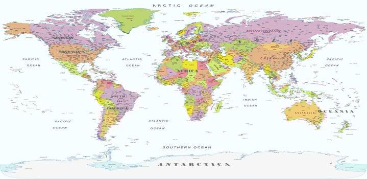 Political world map Contains information licensed under the Open Government License Canada vector