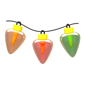 3d illustration christmas lights object. 3D creative Christmas design icon. 3D Rendering. png
