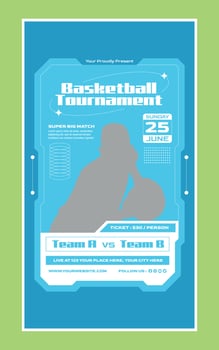 Basketball Tournament Social Media Story Template vector