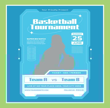 Basketball Tournament Social Media Template vector