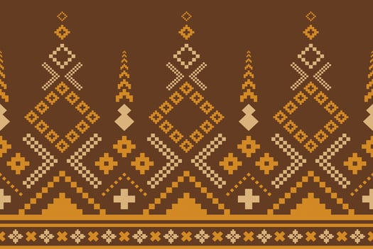 Nature vintages cross stitch traditional ethnic pattern paisley flower Ikat background abstract Aztec African Indonesian Indian seamless pattern for fabric print cloth dress carpet curtains and sarong vector