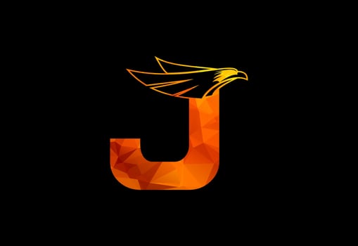 Low poly in a with Eagle head monogram letter.  Free Vector
