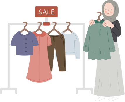 Woman shopping clothes png