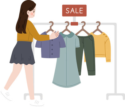 Woman shopping clothes png