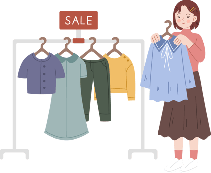 Woman shopping clothes png