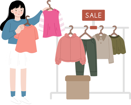 Woman shopping clothes png
