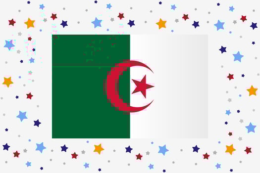 Algeria Flag Independence Day Celebration With Stars vector